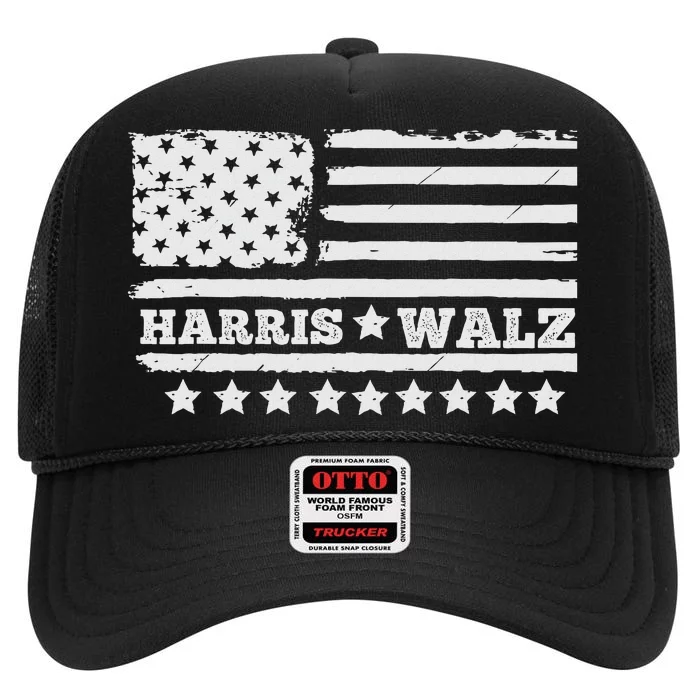 Kamala Harris Tim Walz Waltz High Crown Mesh Trucker Hat