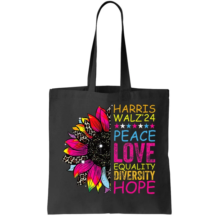 Kamala Harris Tim Walz 2024 Peace Lgbt Tote Bag