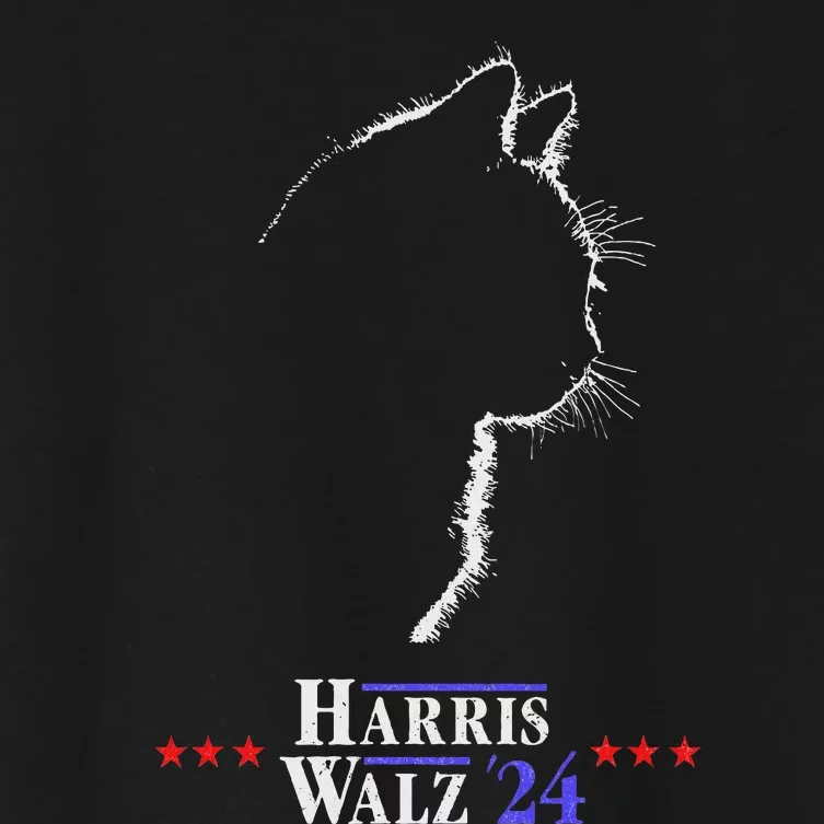 Kamala Harris Tim Walz 2024 Cat Profile For Cat Ladies Women's Crop Top Tee