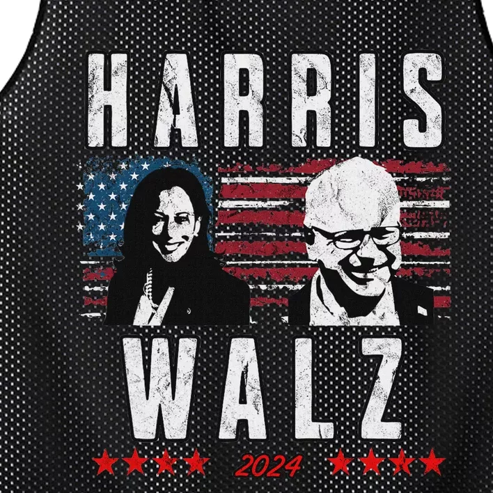 Kamala Harris Tim Walz Waltz Mesh Reversible Basketball Jersey Tank