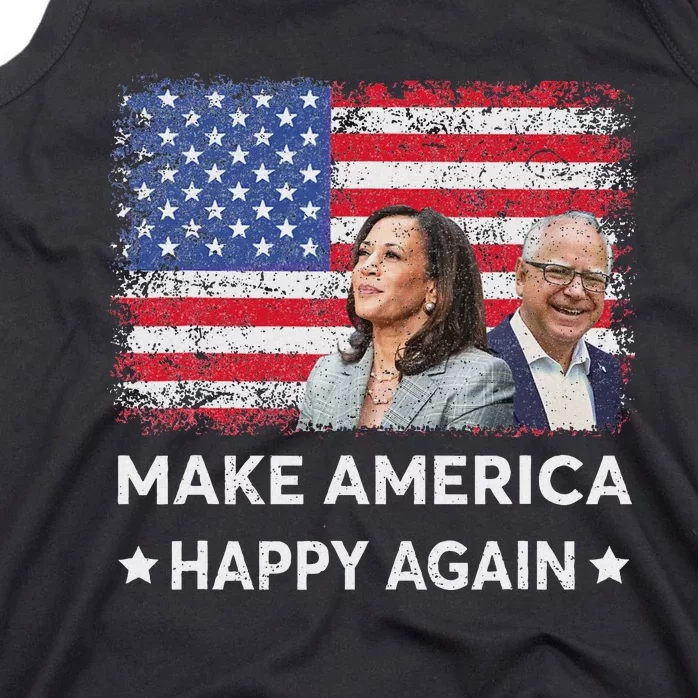 Kamala Harris Tim Waltz Walz 2024 Make America Happy Again Tank Top