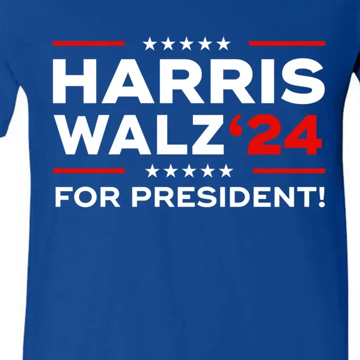 Kamala Harris Tim Waltz 2024 Harris Waltz Election Campaign Funny Gift V-Neck T-Shirt