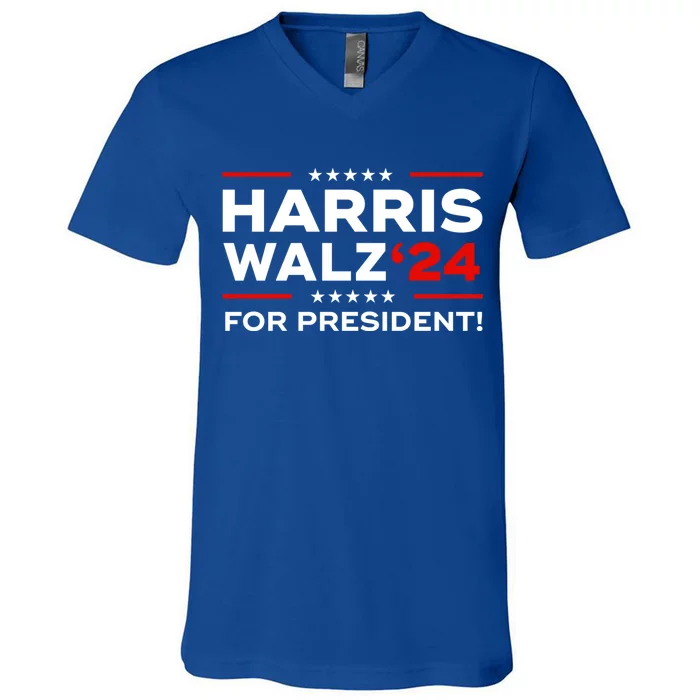 Kamala Harris Tim Waltz 2024 Harris Waltz Election Campaign Funny Gift V-Neck T-Shirt