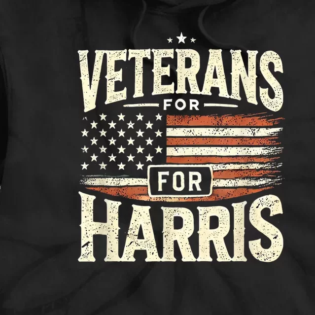 Kamala Harris Us Flag Veterans For Harris 2024 Military Vets Gift Tie Dye Hoodie