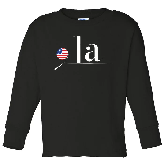 Kamala Harris Us Flag Toddler Long Sleeve Shirt