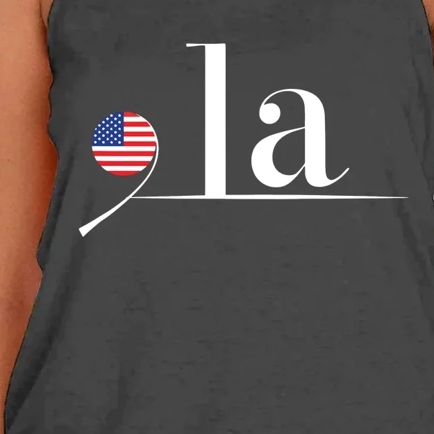 Kamala Harris Us Flag Women's Knotted Racerback Tank