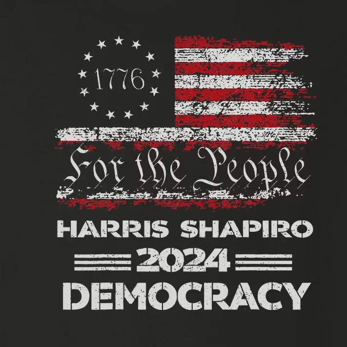 Kamala Harrisshapiro2024 Us Flag Democratic Vp President Toddler Long Sleeve Shirt