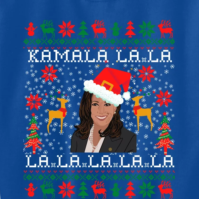 Kamala Harris Ugly Christmas Merry Xmas Comma La Cool Gift Kids Sweatshirt