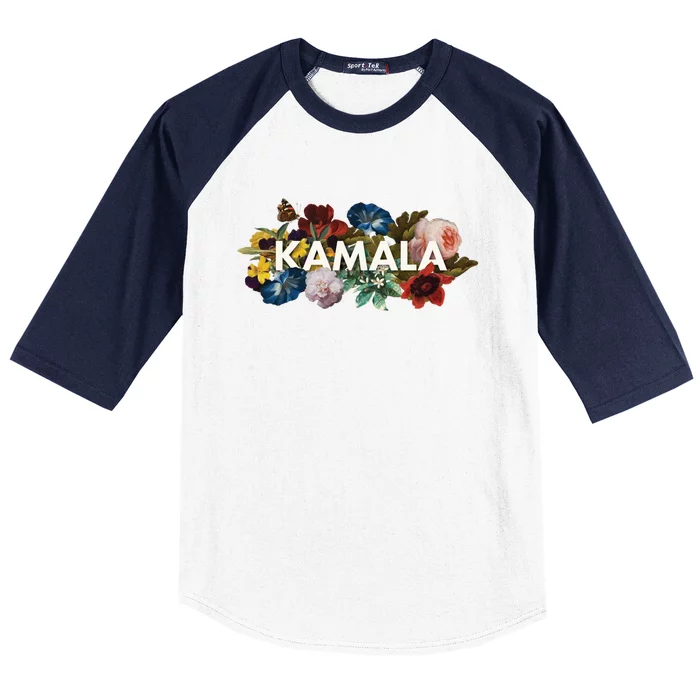 Kamala Harris Vintage Floral Feminine First Female President Meaningful Gift Baseball Sleeve Shirt