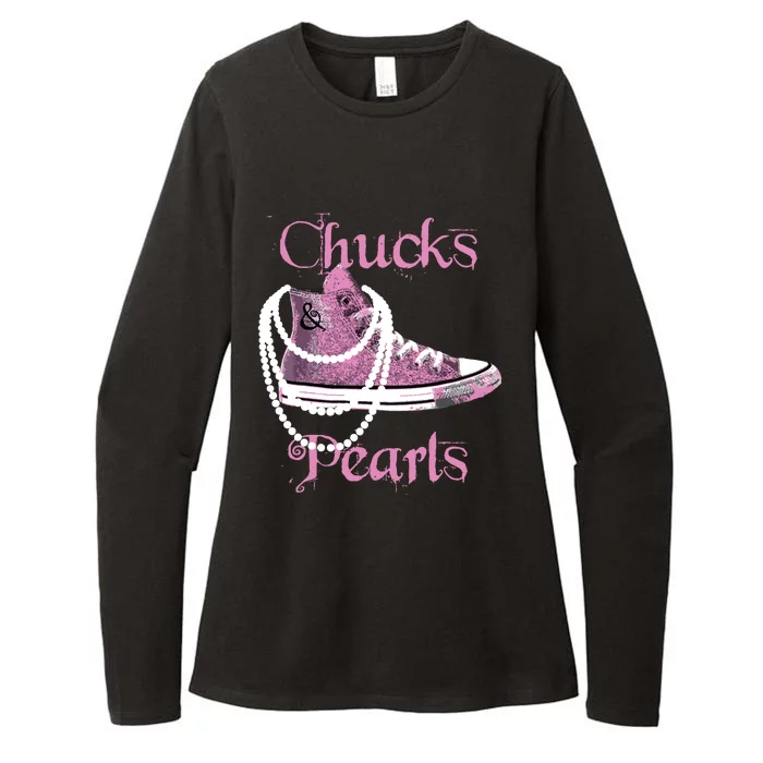 Kamala Harris Vice President Chucks And Pearls Womens CVC Long Sleeve Shirt