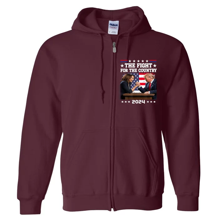 Kamala Harris Vs Trump The Fight For The Country 2024 Full Zip Hoodie