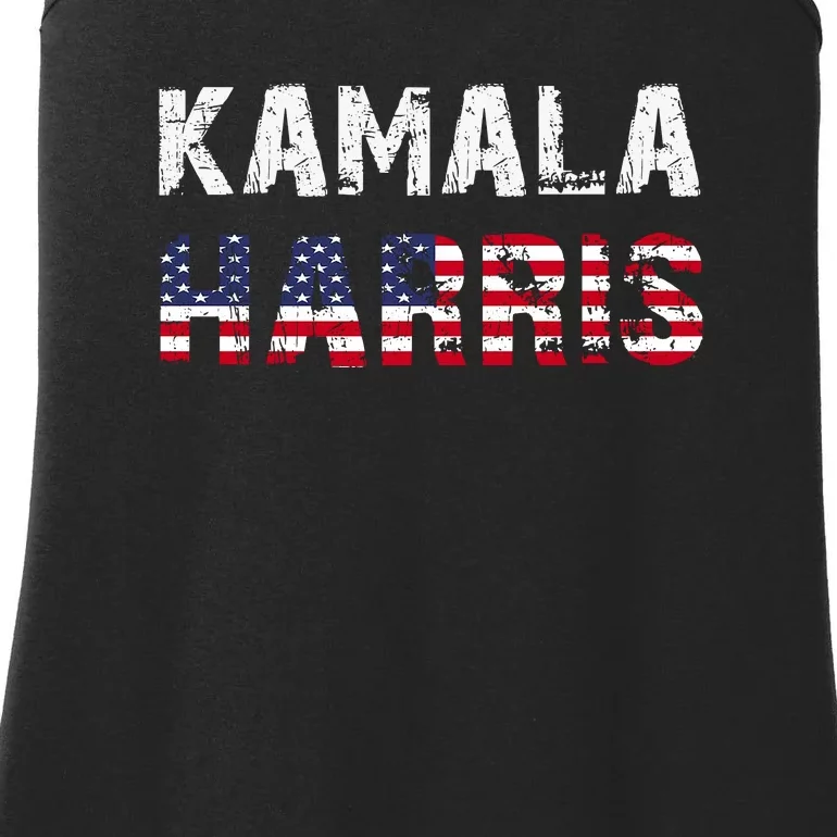 Kamala Harris | Vote 2024 America Flag Usa Ladies Essential Tank