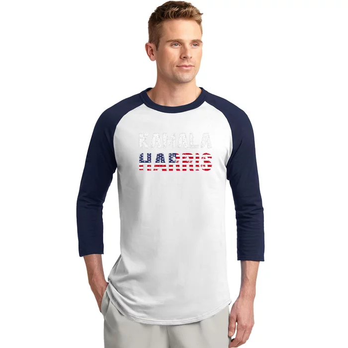 Kamala Harris | Vote 2024 America Flag Usa Baseball Sleeve Shirt