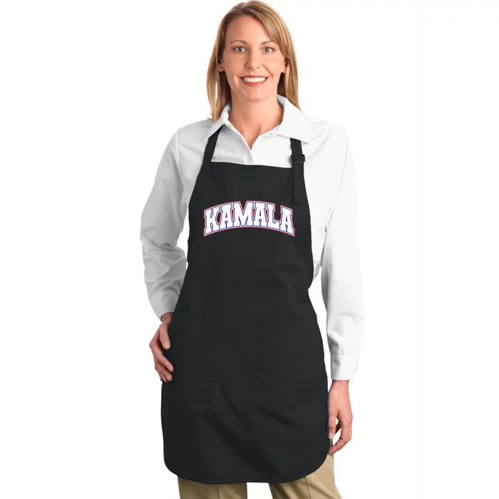 Kamala Harris Varsity Style Arch Lettering Full-Length Apron With Pocket