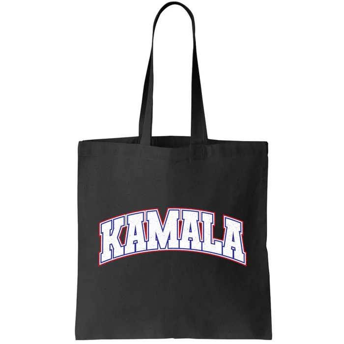 Kamala Harris Varsity Style Arch Lettering Tote Bag