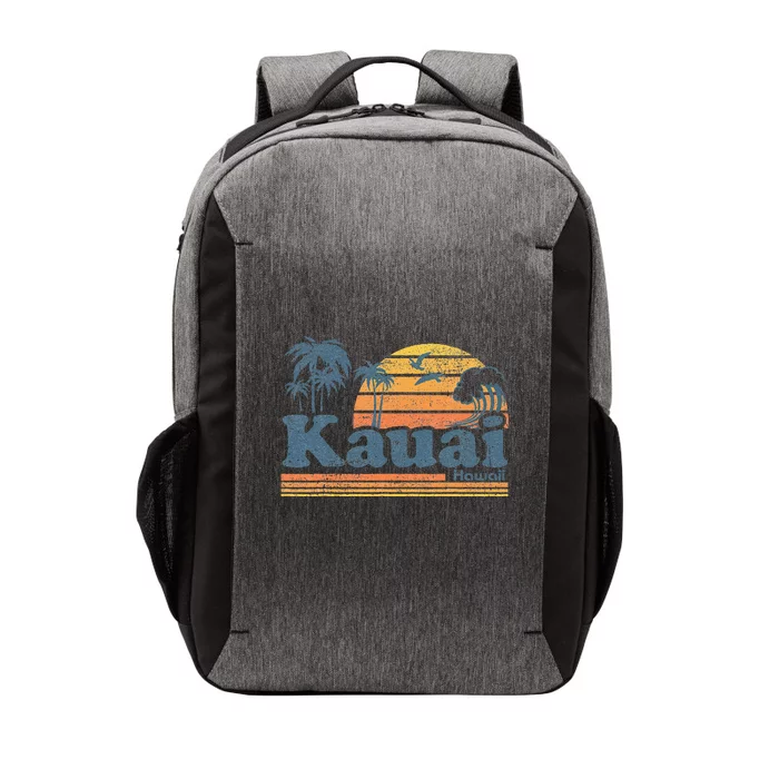 Kauai Hawaii Vintage Beach Summer Surfing 70s Retro Hawaiian Vector Backpack