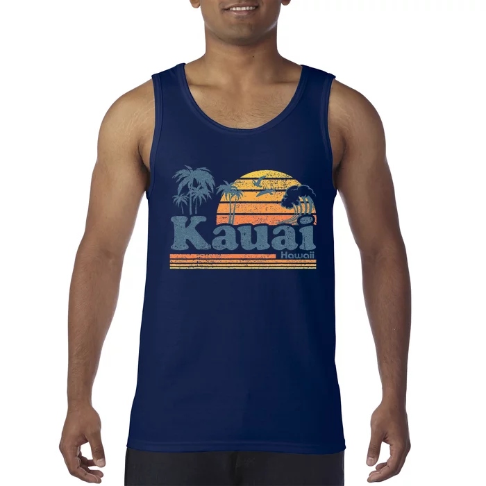 Kauai Hawaii Vintage Beach Summer Surfing 70s Retro Hawaiian Tank Top