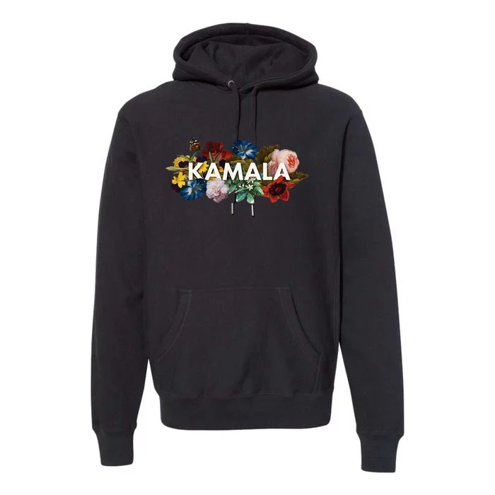 Kamala Harris Vintage Floral Feminine First Female President Premium Hoodie