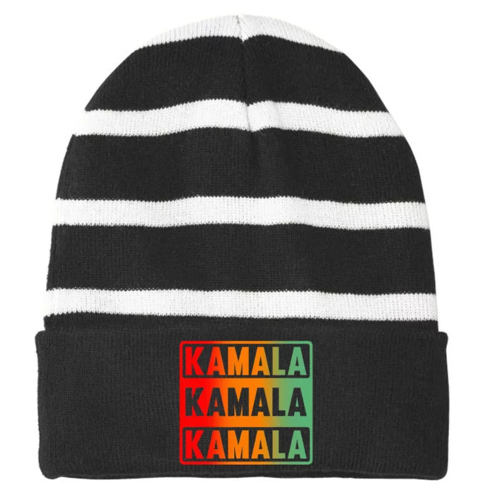 Kamala Harris Vintage Style Fans Of Kamala Harris 2020 Striped Beanie with Solid Band