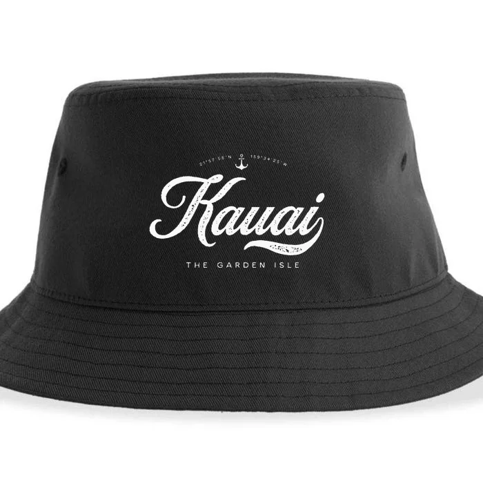 Kauai Hawaii Vintage Retro Sustainable Bucket Hat