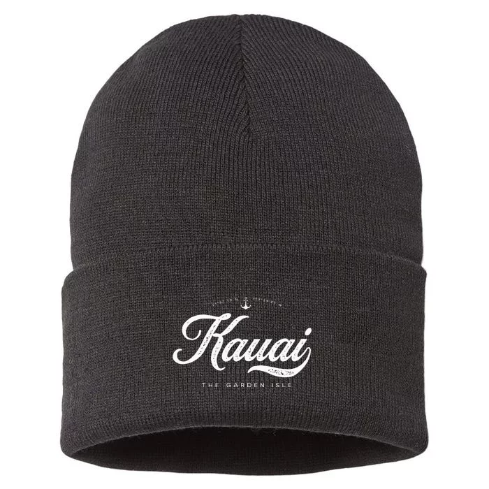 Kauai Hawaii Vintage Retro Sustainable Knit Beanie