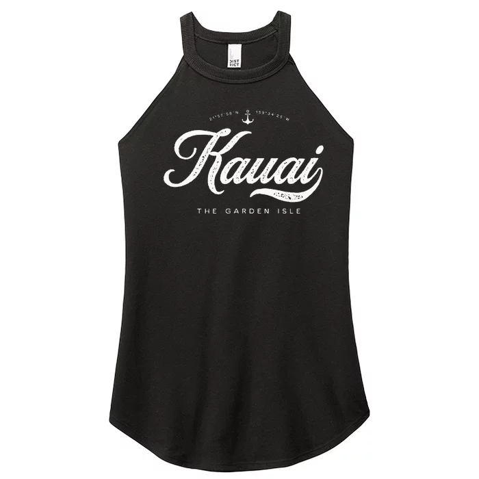 Kauai Hawaii Vintage Retro Women’s Perfect Tri Rocker Tank