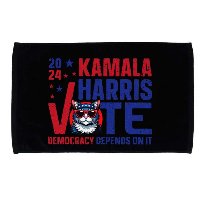 Kamala Harris Vote Democracy Depends On It Microfiber Hand Towel