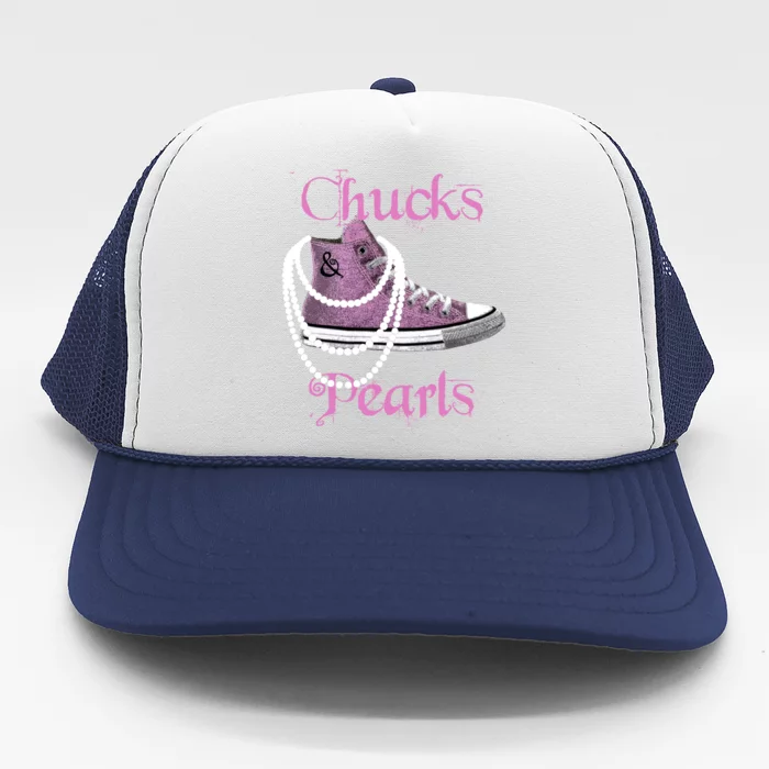 Kamala Harris Vice President Chucks And Pearls Trucker Hat