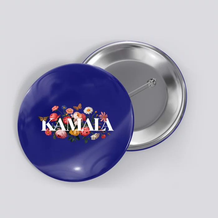 Kamala Harris Vintage Floral Feminine Leadership Button