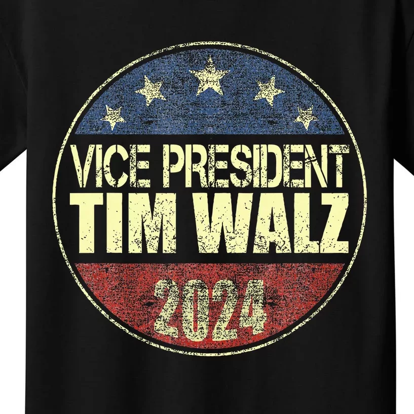 Kamala Harris Vice President Tim Walz Waltz 2024 Election Kids T-Shirt