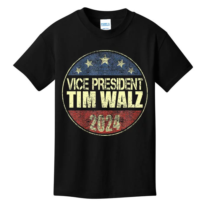 Kamala Harris Vice President Tim Walz Waltz 2024 Election Kids T-Shirt