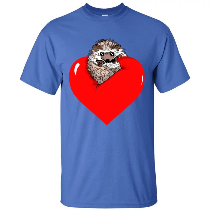 Kawaii Hedgehog Valentine's Day Heart Hug Graphic Gift Tall T-Shirt