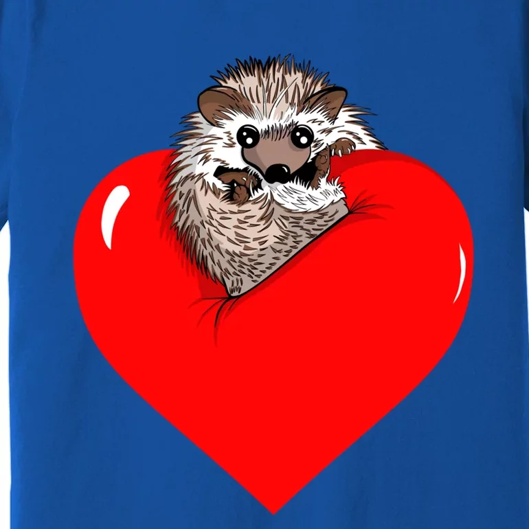 Kawaii Hedgehog Valentine's Day Heart Hug Graphic Gift Premium T-Shirt