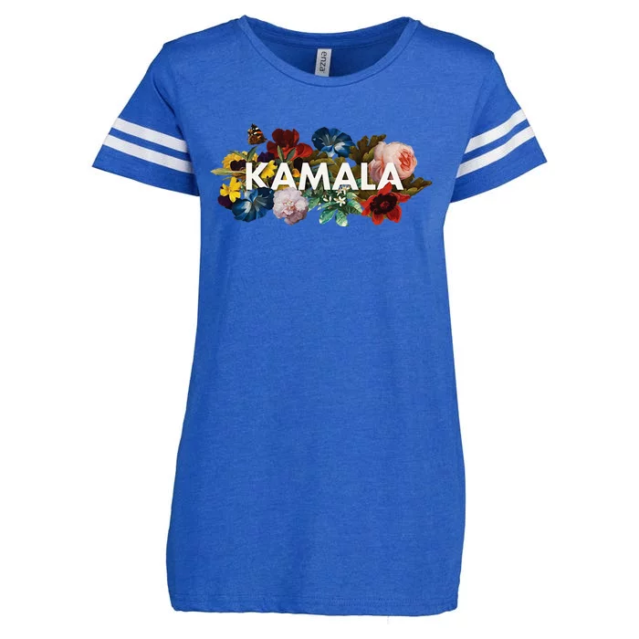 Kamala Harris Vintage Floral Feminine First Female President Enza Ladies Jersey Football T-Shirt