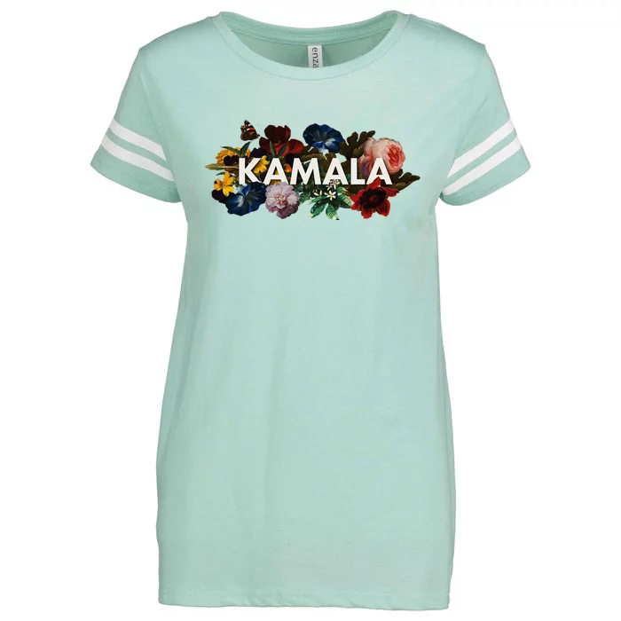 Kamala Harris Vintage Floral Feminine First Female President Enza Ladies Jersey Football T-Shirt