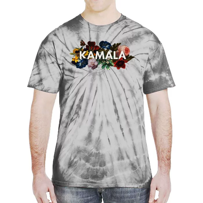 Kamala Harris Vintage Floral Feminine First Female President Tie-Dye T-Shirt