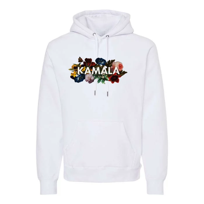 Kamala Harris Vintage Floral Feminine First Female President Premium Hoodie