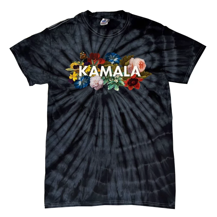 Kamala Harris Vintage Floral Feminine First Female President Tie-Dye T-Shirt