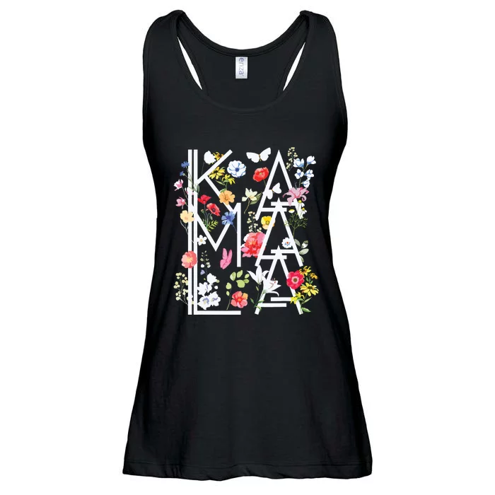 Kamala Harris Vintage Floral Feminine First Female President Ladies Essential Flowy Tank