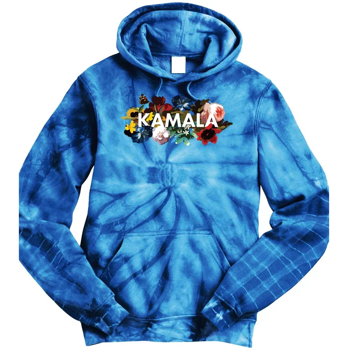 Kamala Harris Vintage Floral Feminine First Female President Tie Dye Hoodie