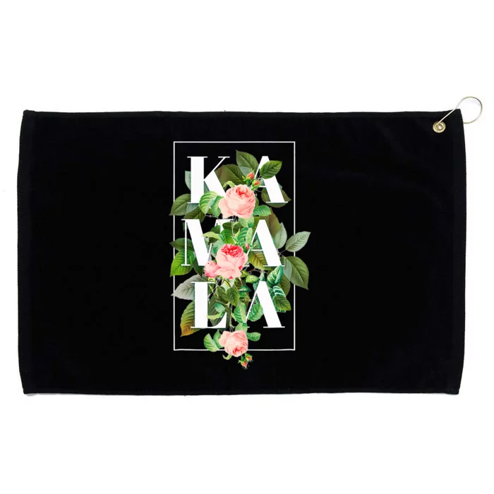 Kamala Harris Vintage Floral Feminine First Female President Grommeted Golf Towel