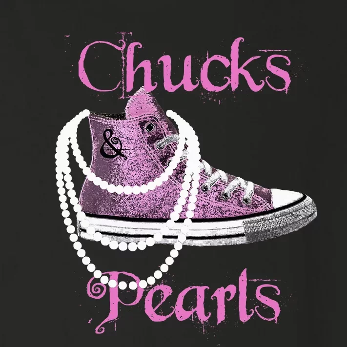 Kamala Harris Vice President Chucks And Pearls Toddler Long Sleeve Shirt