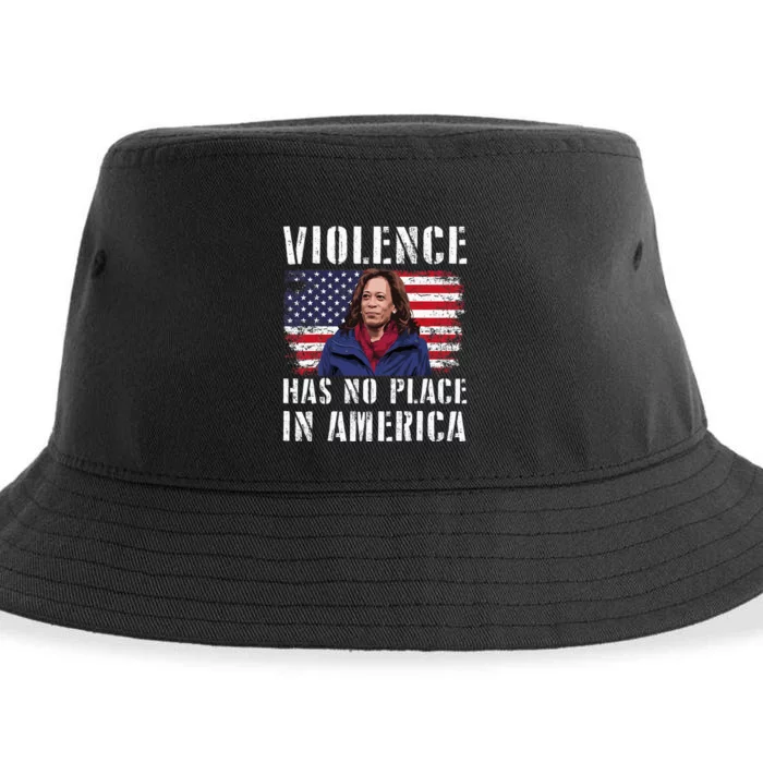 Kamala Harris Violence Has No Place In America Sustainable Bucket Hat