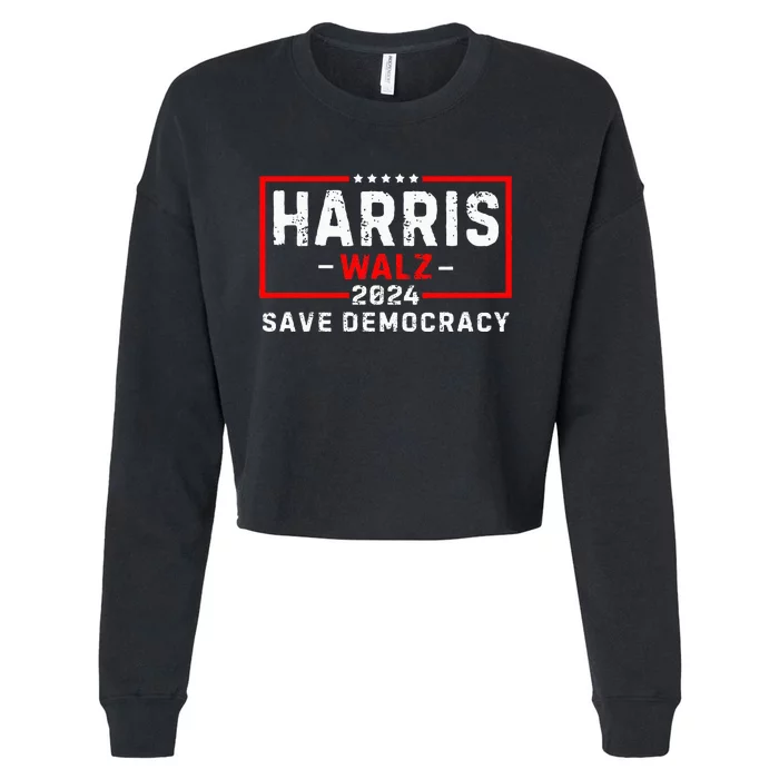 Kamala Harris Walz 2024 Harris Waltz Democratic Vp President Cropped Pullover Crew