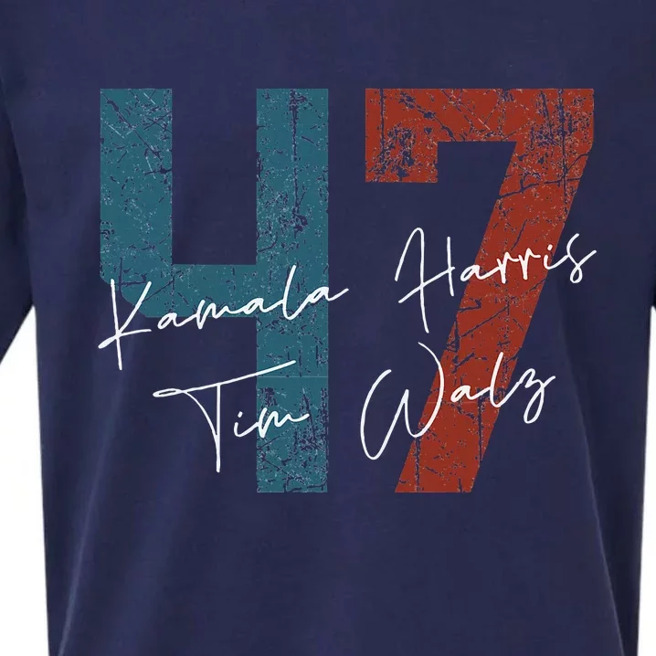 Kamala Harris Walz 2024 Harris Waltz President Democratic 47 Sueded Cloud Jersey T-Shirt