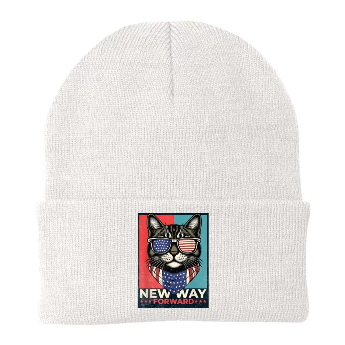 Kamala Harris Walz A New Way Forward Cat Knit Cap Winter Beanie