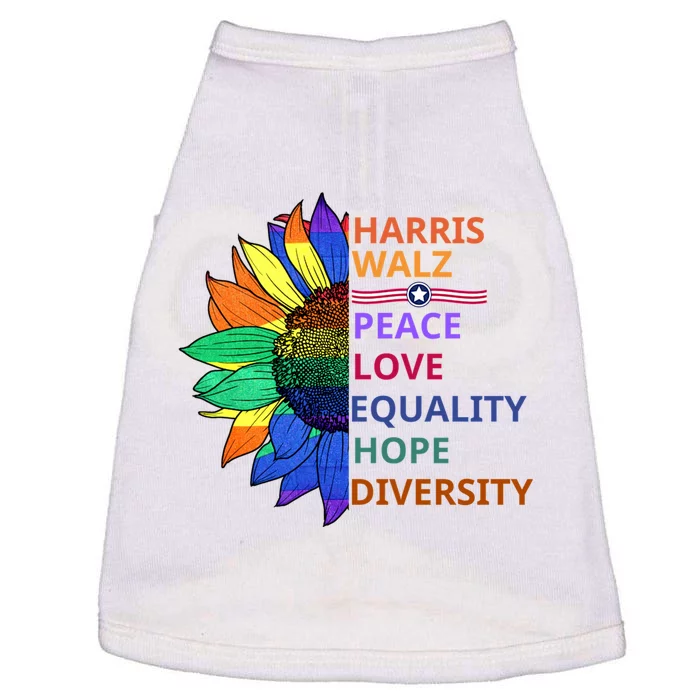 Kamala Harris Waltz Peace Love Equality Hope Diversity Doggie Tank