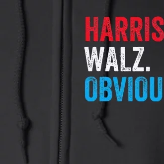 Kamala Harris Walz Obviously 2024 Election Vote Tim Waltz Full Zip Hoodie