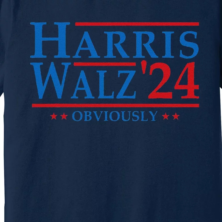 Kamala Harris Walz Obviously 2024 Election Vote Tim Waltz Premium T-Shirt