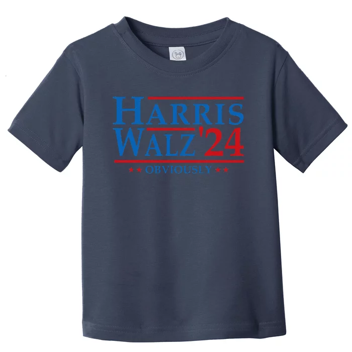 Kamala Harris Walz Obviously 2024 Election Vote Tim Waltz Toddler T-Shirt